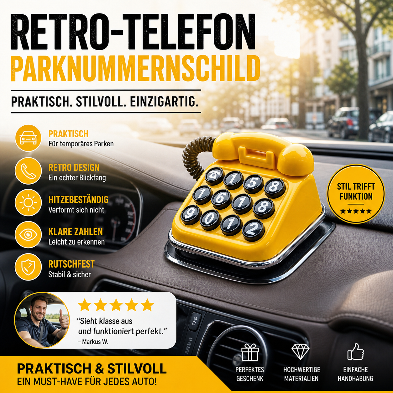 ☎️ Retro‑Telefon‑Parkscheibe