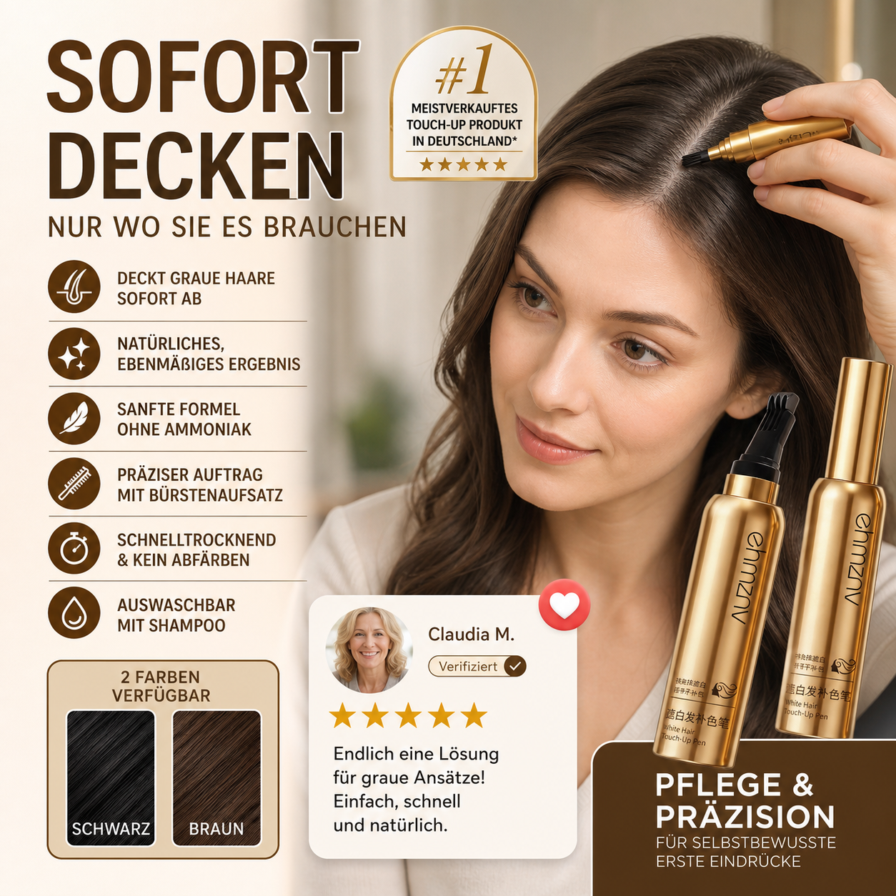 ✨ HanZini Goldene Fläschchen Haarstift