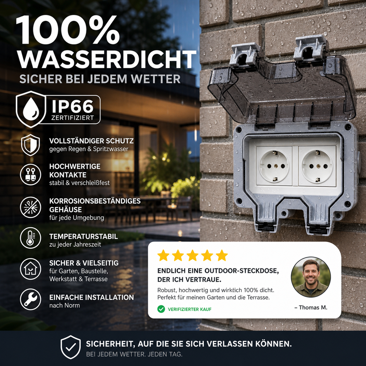 ⚡ Industrie-Steckdose mit IP66-Schutzklasse – absolut wasserdicht, korrosionsbeständig & mit hochwertigen Kontakten aus Kupfer für maximale Sicherheit bei Regen 🌧️