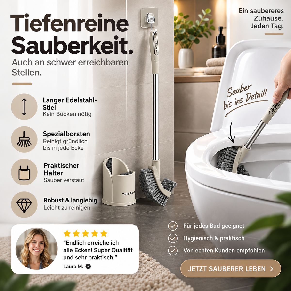 🚽Ausziehbares Toilettenbürsten-Set