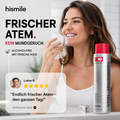 Professionelle Mundspülung zur Fleckenentfernung und Zahnaufhellung