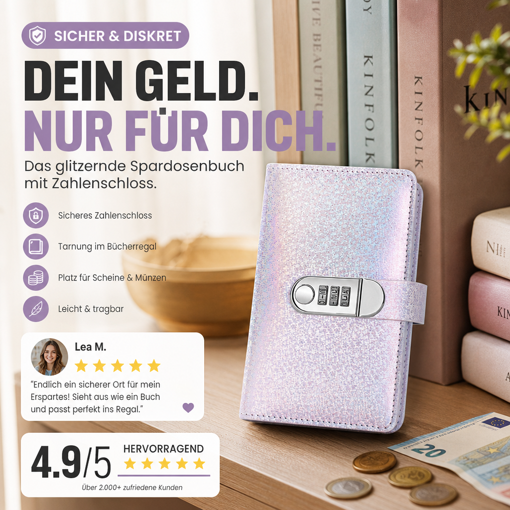 ✨Glitzerndes Sparbuch mit Passwortsperre📒