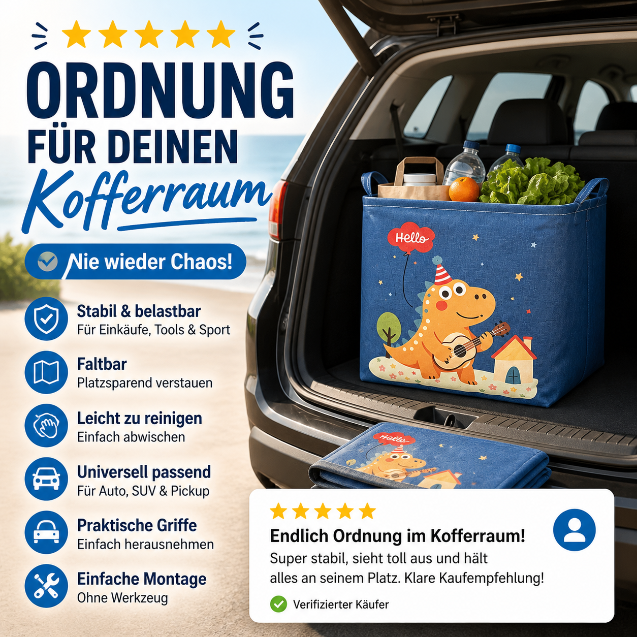 🚗 Kofferraum‑Aufbewahrungskorb