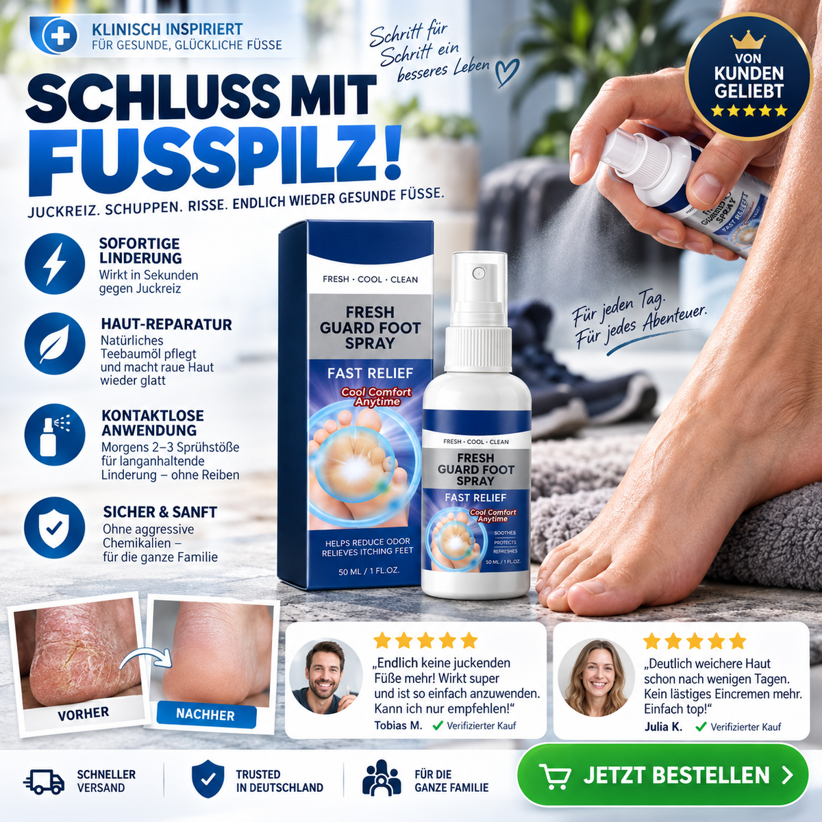 ⚕️Fußpflegespray in medizinischer Qualität