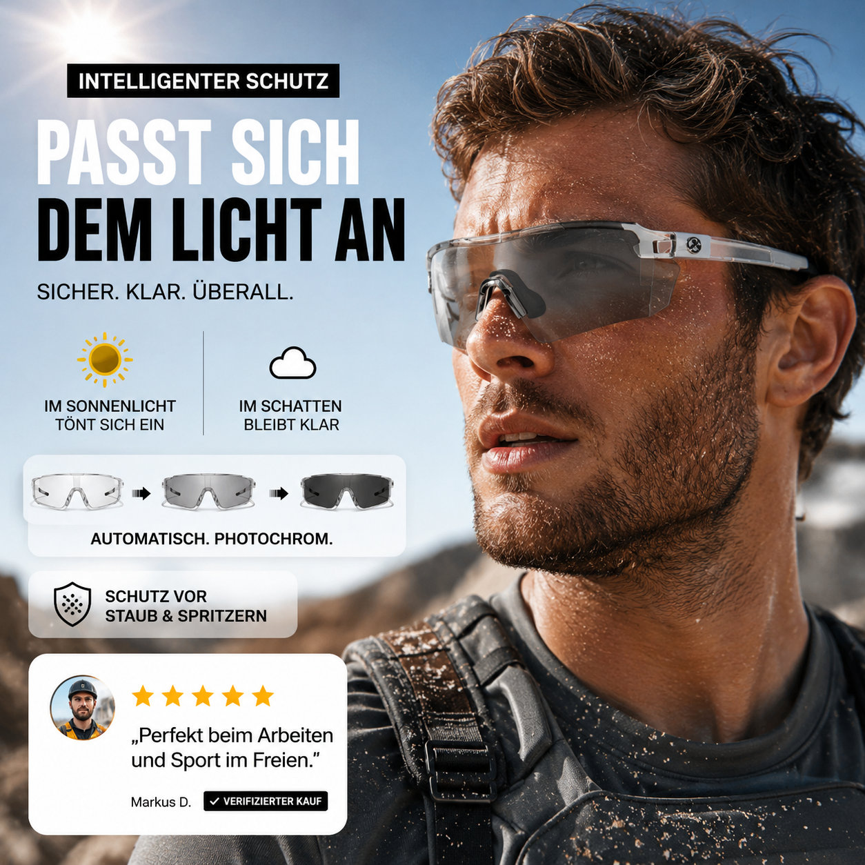 Stylish Day & Night Riding Protection Glasses