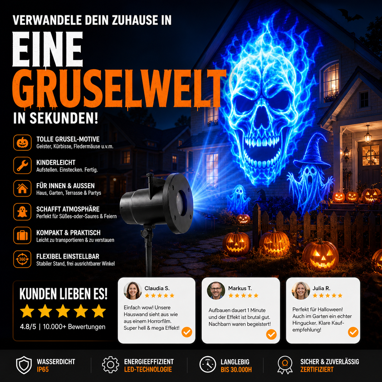 Halloween-Projektionslampe