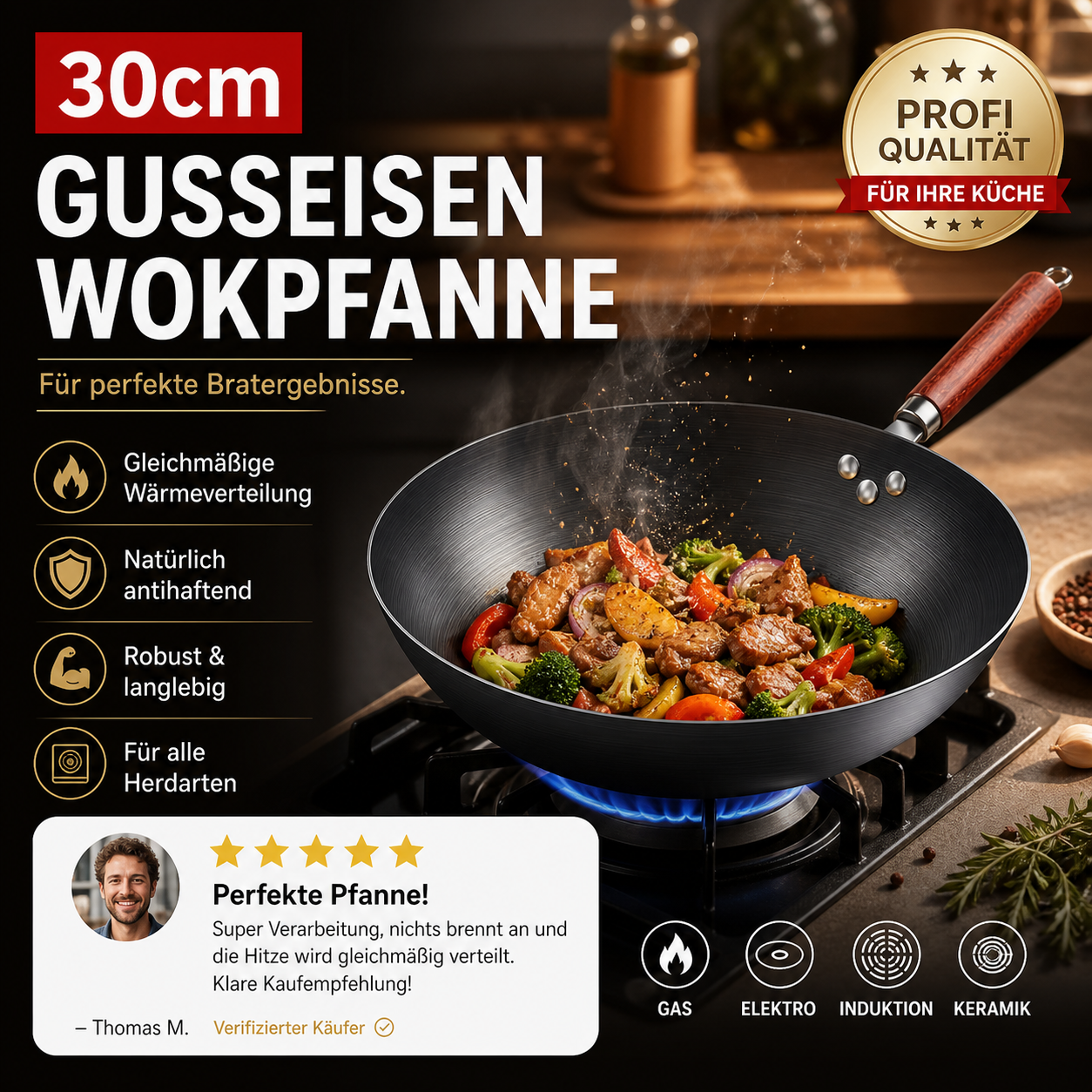 🍳 Bratpfanne aus hochwertigem Eisen