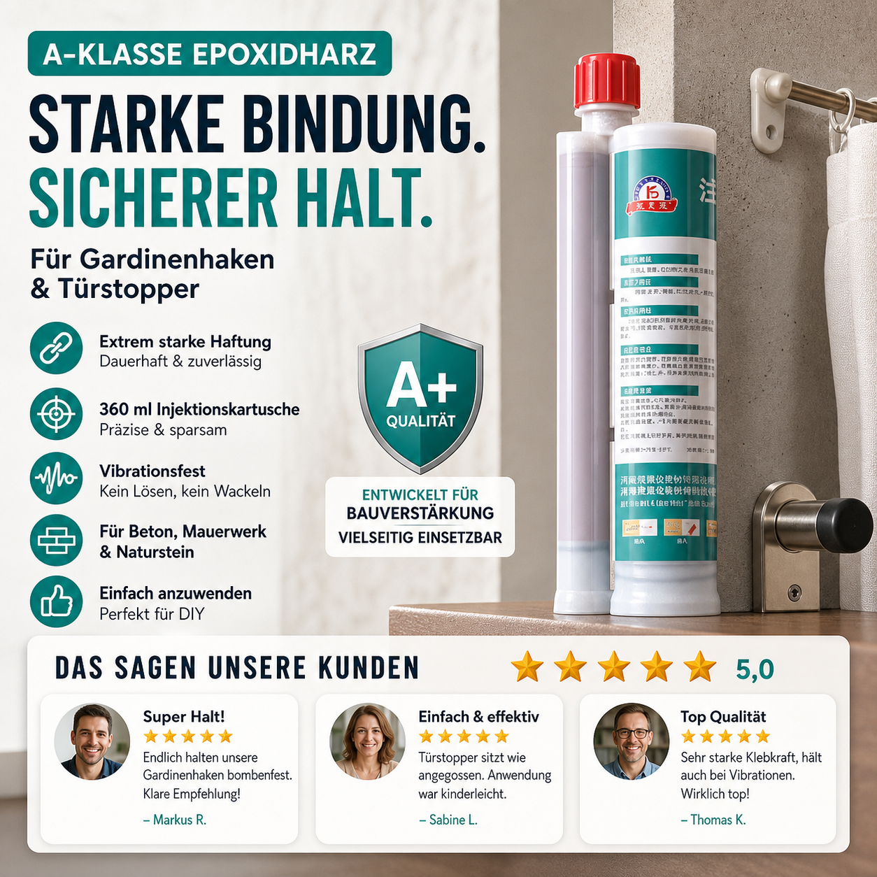 🏠 Kaishida Epoxid-Injektions-Bewehrungsanker 360ml