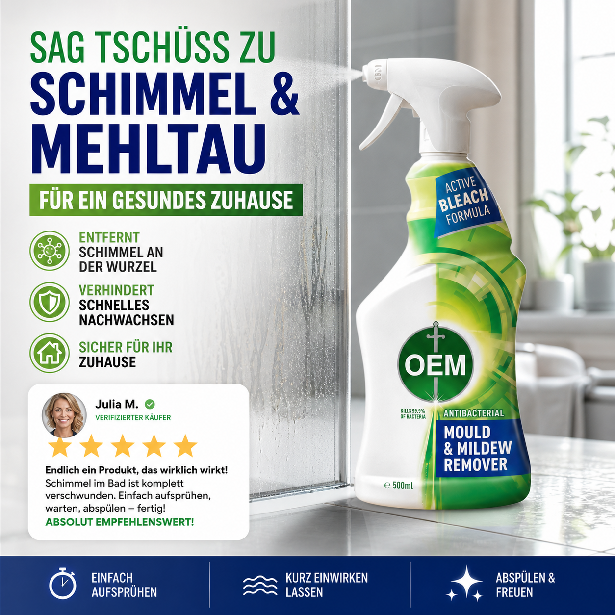 Schimmelentfernungsspray für das Badezimmer