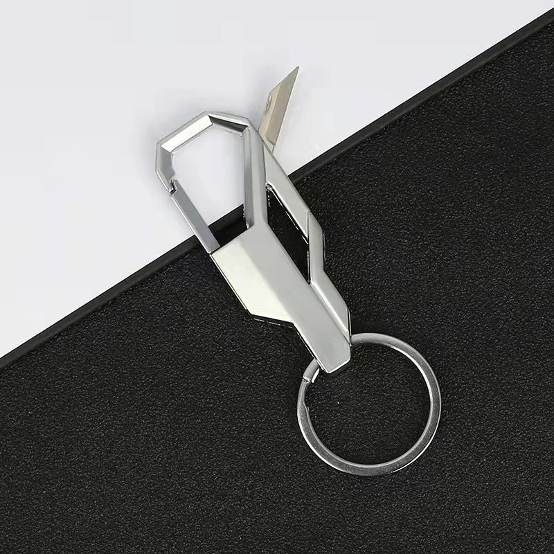 Multifunktionaler Anhänger-Flaschenöffner aus Metall mit doppeltem Ring als Schlüsselanhänger