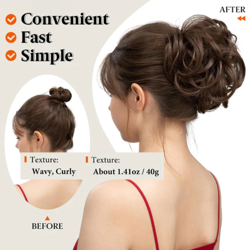 💇‍♀️ 50% RABATT! ✨ Voluminöser Messy-Bun-Haarteil – Hitzebeständige Faser & stabiler Halt ✨