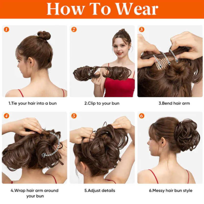 💇‍♀️ 50% RABATT! ✨ Voluminöser Messy-Bun-Haarteil – Hitzebeständige Faser & stabiler Halt ✨