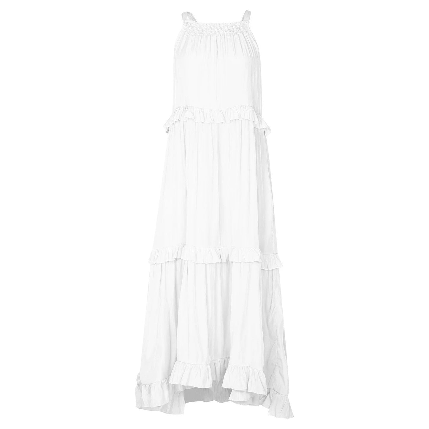 🌸Sommer Casual Ärmellos Riemchen Rückenfrei Volants Kleid