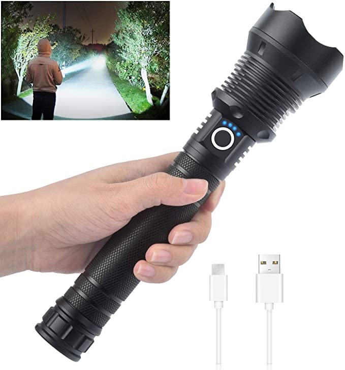 ✨49% Rabatt am letzten Tag des Verkaufs✨ Superhelle, leistungsstarke, hohe Lumen, lange taktische Taschenlampen mit wiederaufladbarer Batterie