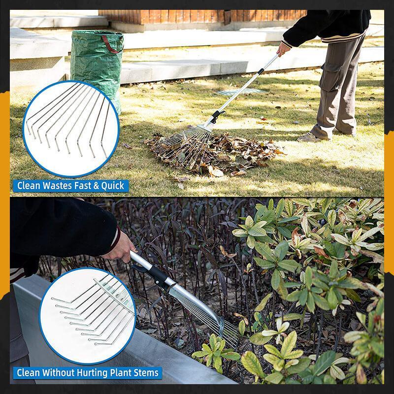 🧹 50% RABATT! 🍂 Teleskop-Laubrechen – ausziehbar & mit langlebigen Zinken für Garten & Herbstlaub