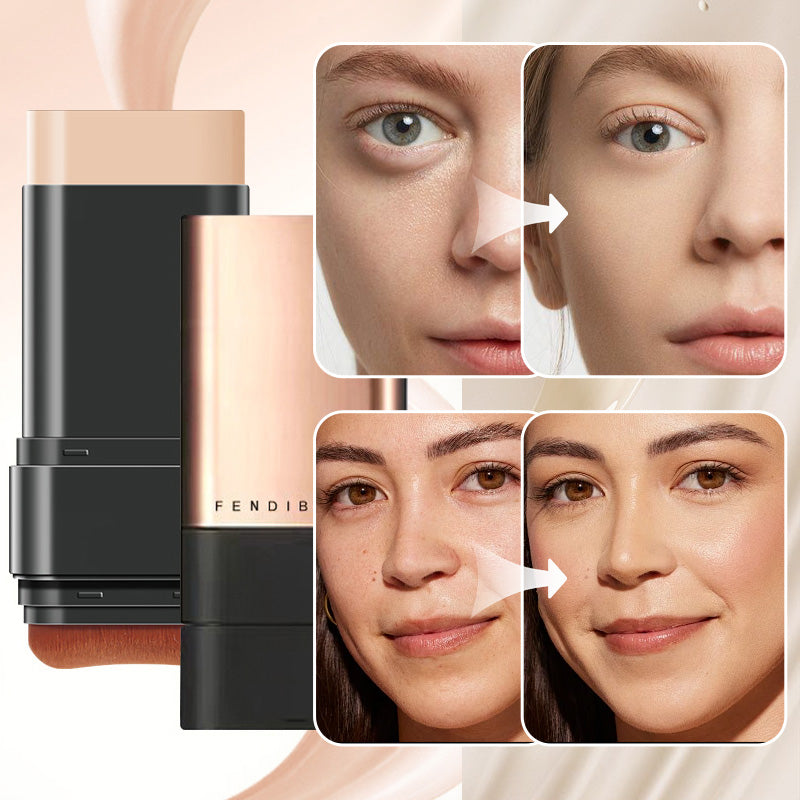 🌈✨Natürlicher, mattierender Foundation-Stick mit Pinsel