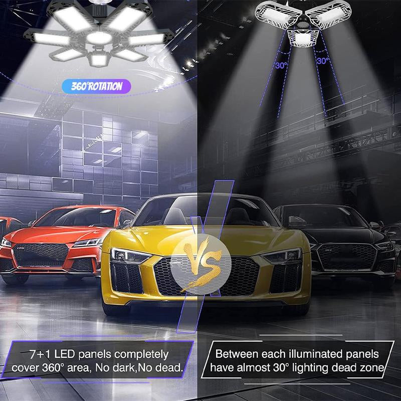 💡 50% RABATT! 🚗 Helle LED-Garagenleuchte mit Verformbaren Paneelen – 360° Verstellbar, Energieeffizient & Perfekt für Garage & Werkstatt 🔧