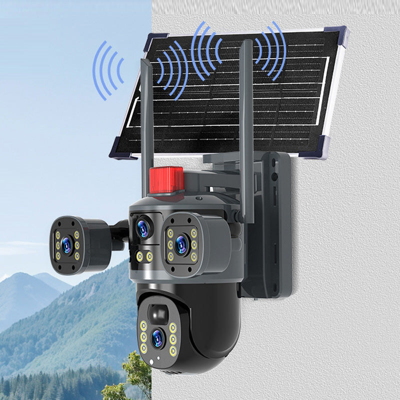 Solar 360° Überwachungskamera mit Dreifach-Linsen