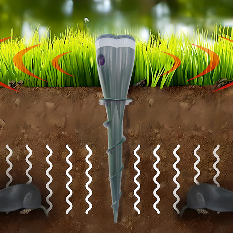 Solarbetriebener, wasserdichter Schraub-Wühlmausschreck