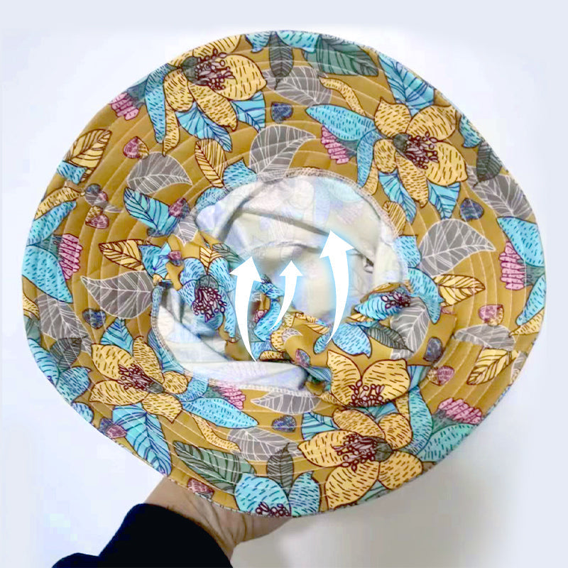 Blumendruck Eimer Sonnenhut mit Maske für Frauen