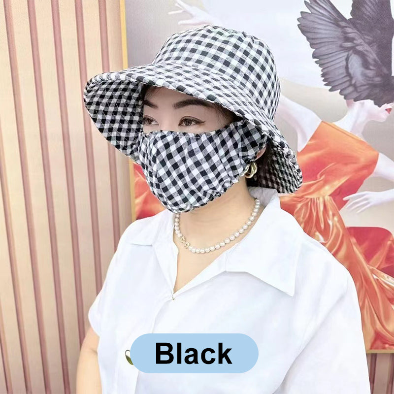 Blumendruck Eimer Sonnenhut mit Maske für Frauen
