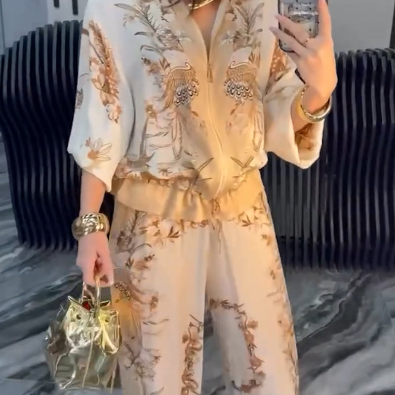 👚 50% RABATT! 🌸 Elegantes Zweiteiliges Set mit Reißverschluss für Damen – Stilvoll, Bequem & Perfekt Für Den Frühling 💃