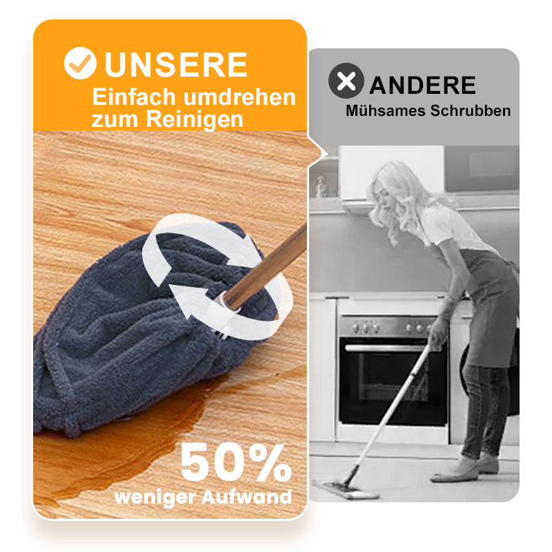Wiederverwendbarer Besenbezug aus Stoff