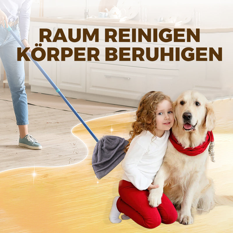 Wiederverwendbarer Besenbezug aus Stoff