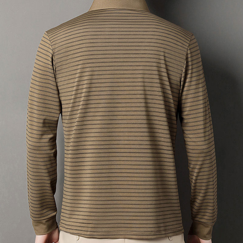 Herren gestreiftes Hemd mit Kragen und Knopfleiste