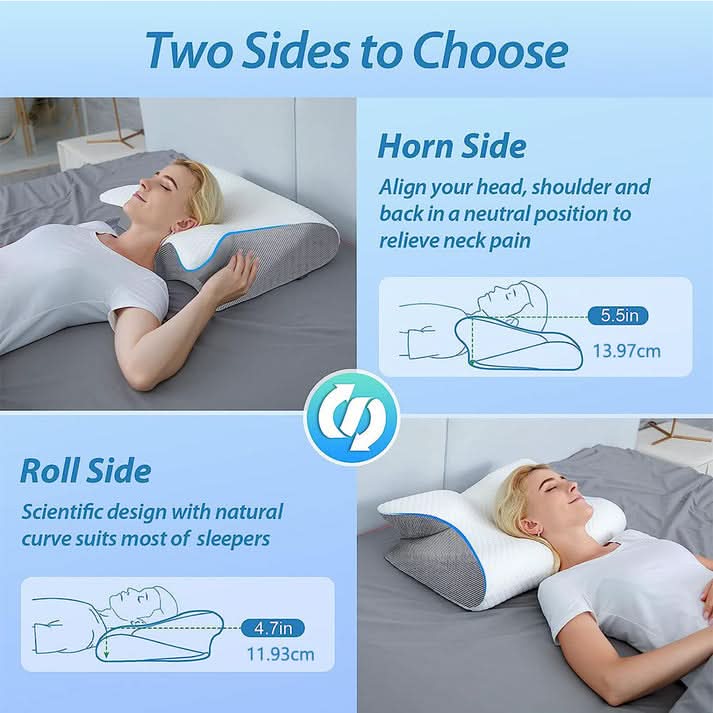 ⏰ 50 % RABATT – Nur für kurze Zeit ✨Memory Foam Nackenkissen 🌙 Ergonomisch & Langsam Rückfedernd für Seitenschläfer