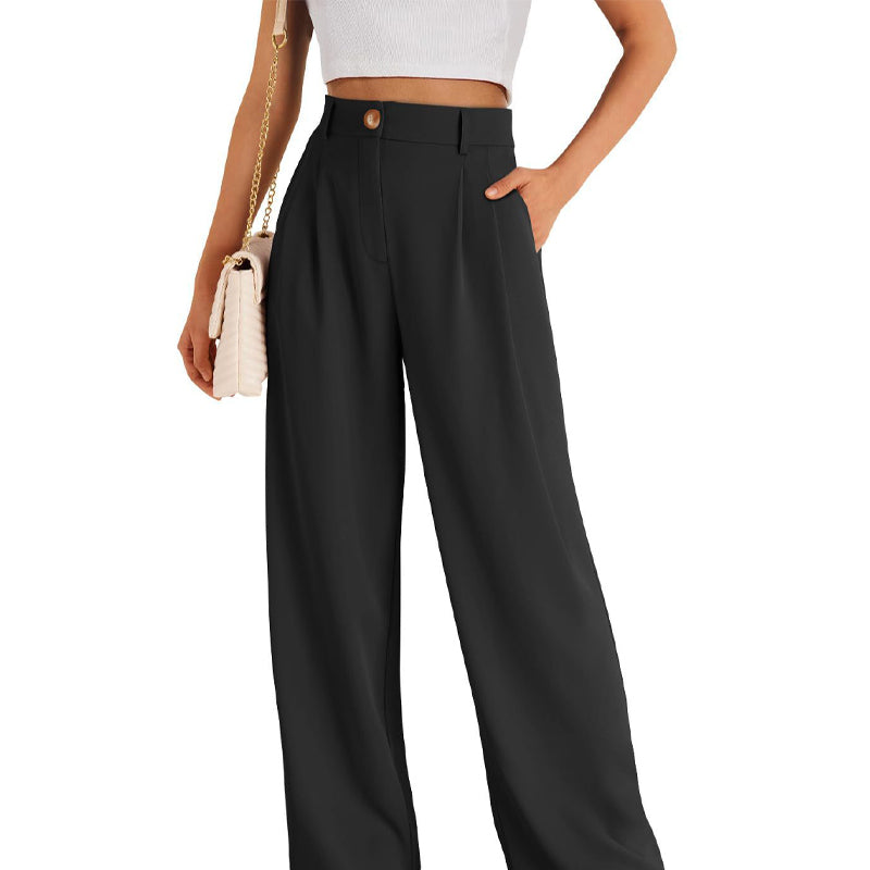 🌸 Sommerschlussverkauf! 50 % Rabatt 👖💃 Damenhose mit hoher Taille und geradem Bein – minimalistischer Stil