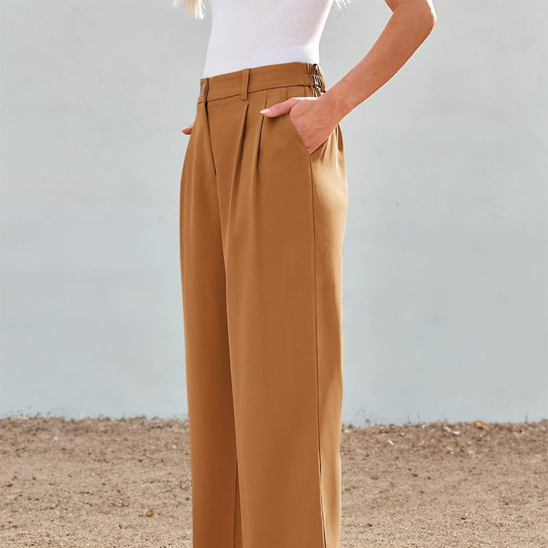 🌸 Sommerschlussverkauf! 50 % Rabatt 👖💃 Damenhose mit hoher Taille und geradem Bein – minimalistischer Stil