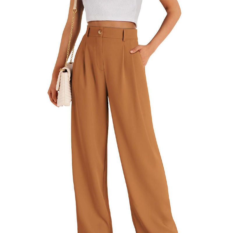 🌸 Sommerschlussverkauf! 50 % Rabatt 👖💃 Damenhose mit hoher Taille und geradem Bein – minimalistischer Stil