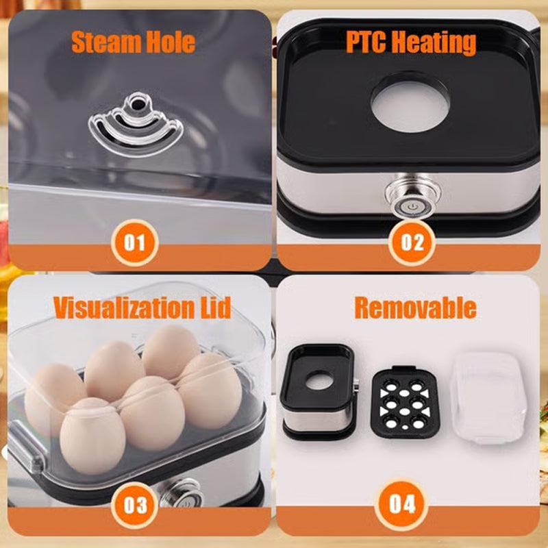 🔥2026 Heiße Produkte🔥Multifunctional Egg Steamer with Clear Lid💥💥Befristetes Angebot: 50% Rabatt auf Bestellungen
