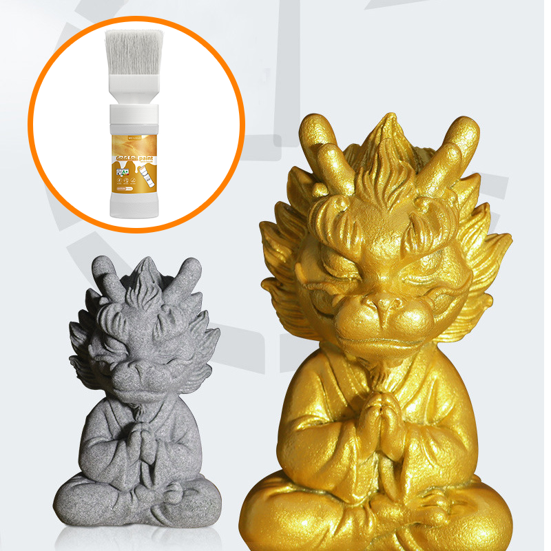 🎨 50% RABATT! 🖌️ Wasserbasierte Metallic-Silber-Farbe mit Integriertem Pinsel – Deckend, Schnelltrocknend & Ideal Für Kreative Projekte & Dekoration ✨