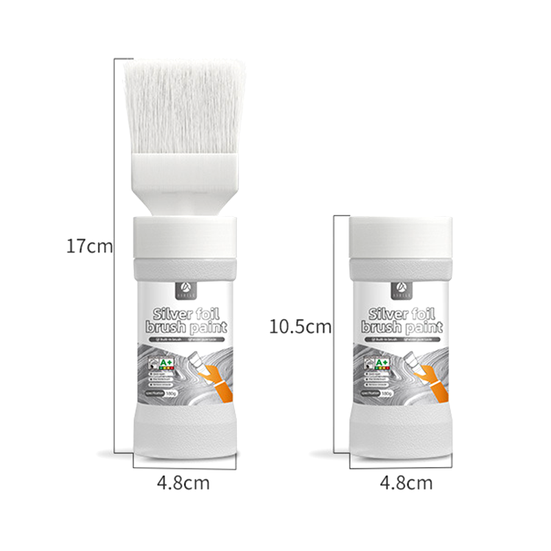 🎨 50% RABATT! 🖌️ Wasserbasierte Metallic-Silber-Farbe mit Integriertem Pinsel – Deckend, Schnelltrocknend & Ideal Für Kreative Projekte & Dekoration ✨