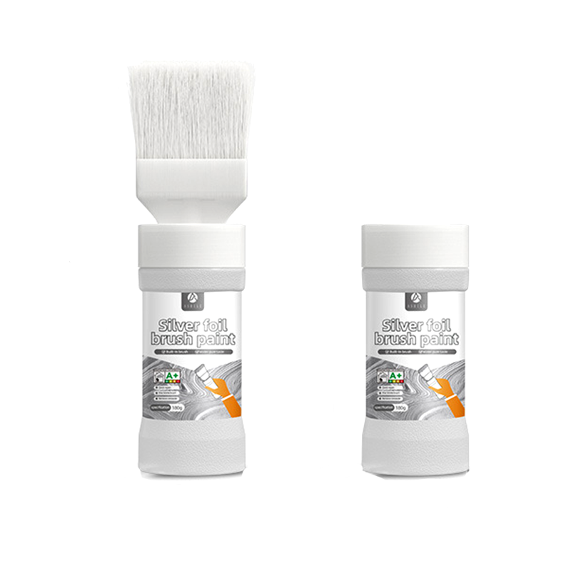 🎨 50% RABATT! 🖌️ Wasserbasierte Metallic-Silber-Farbe mit Integriertem Pinsel – Deckend, Schnelltrocknend & Ideal Für Kreative Projekte & Dekoration ✨