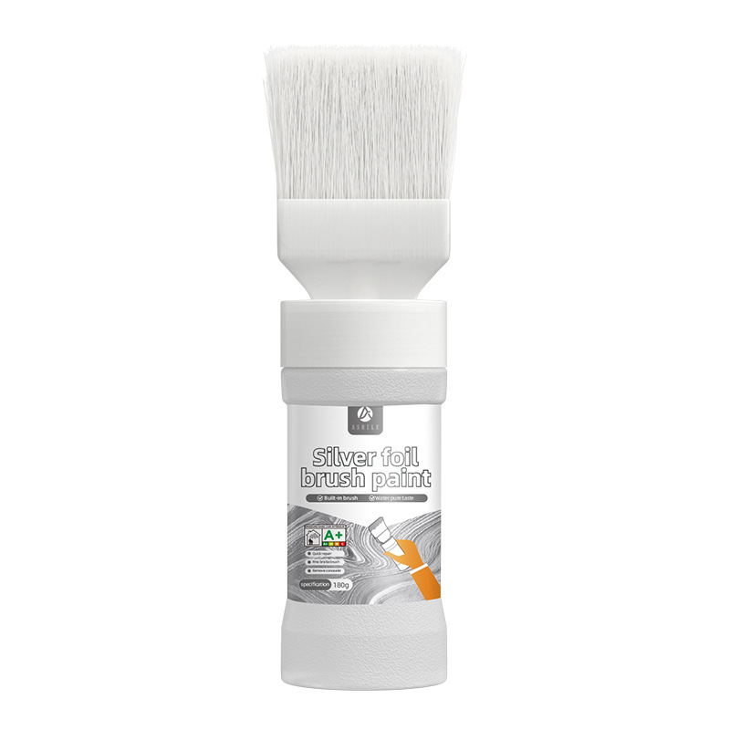 🎨 50% RABATT! 🖌️ Wasserbasierte Metallic-Silber-Farbe mit Integriertem Pinsel – Deckend, Schnelltrocknend & Ideal Für Kreative Projekte & Dekoration ✨