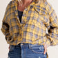 ⏳Begrenzte Zeit 50% Rabatt💥Mineral Washed Button-Down-Karohemd für Damen