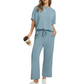 Weiches, lässiges Set aus Oberteil und Hose für Damen