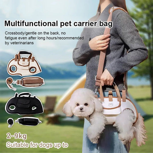 ⏳Zeitlich begrenztes Angebot⏳ 🐶Heißer Verkauf🎒 Tragbare, atmungsaktive 2-in-1-Haustiertragetasche – Tragetuch Rucksack | Überall und jederzeit!