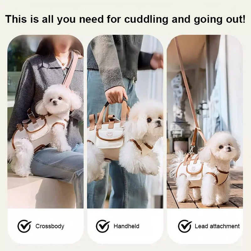 ⏳Zeitlich begrenztes Angebot⏳ 🐶Heißer Verkauf🎒 Tragbare, atmungsaktive 2-in-1-Haustiertragetasche – Tragetuch Rucksack | Überall und jederzeit!