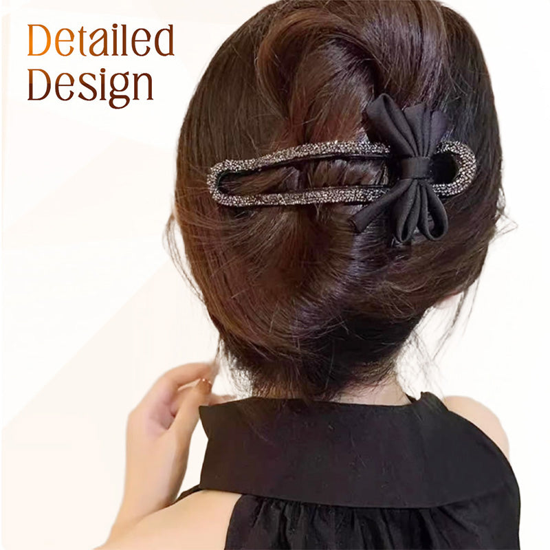 Glitzernde elegante schwarze Haarspange für Hochsteckfrisuren