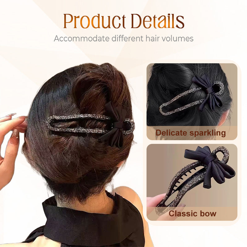 Glitzernde elegante schwarze Haarspange für Hochsteckfrisuren