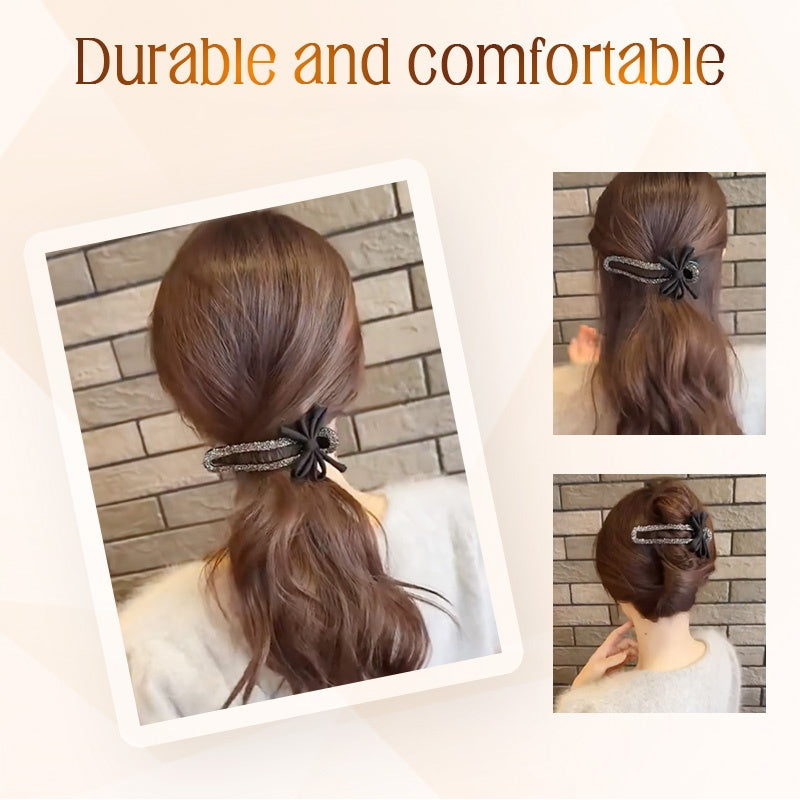 Glitzernde elegante schwarze Haarspange für Hochsteckfrisuren