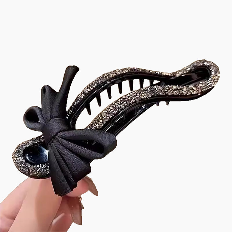 Glitzernde elegante schwarze Haarspange für Hochsteckfrisuren