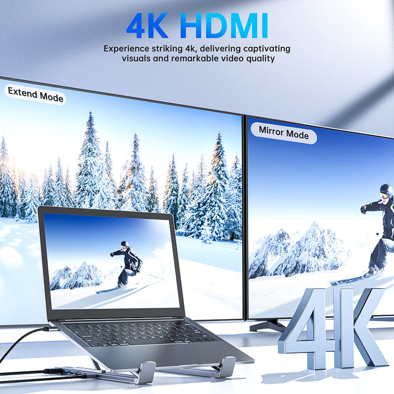 💻 45% RABATT! ⚡ 2-in-1 USB-C Dockingstation & Laptopständer – 8 Ports, 4K HDMI & Höhenverstellbar für Mehr Produktivität 🖥️