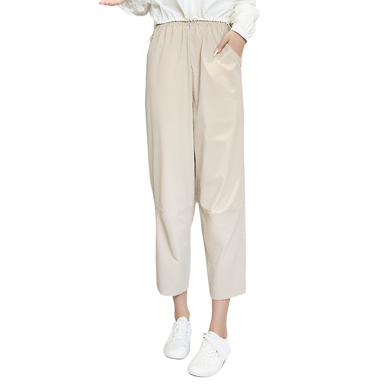 Damen Casual Straight Cropped Pants