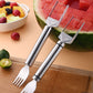 2-in-1-Edelstahl-Messer und -Gabel zum Schneiden von Wassermelonen