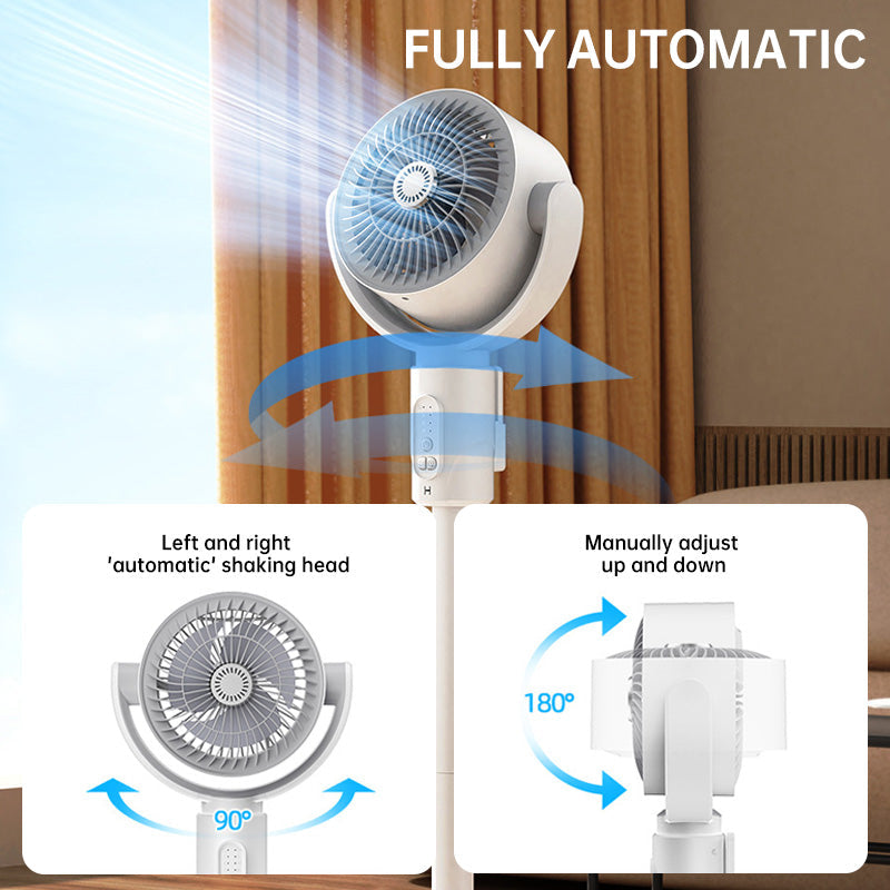 ✨Motor Standventilator, 20dB sehr leiser Ventilator, 30m Wurfweite, 2465m³/h Luftvolumen, Fan mit Fernbedienung & Kühlung✨